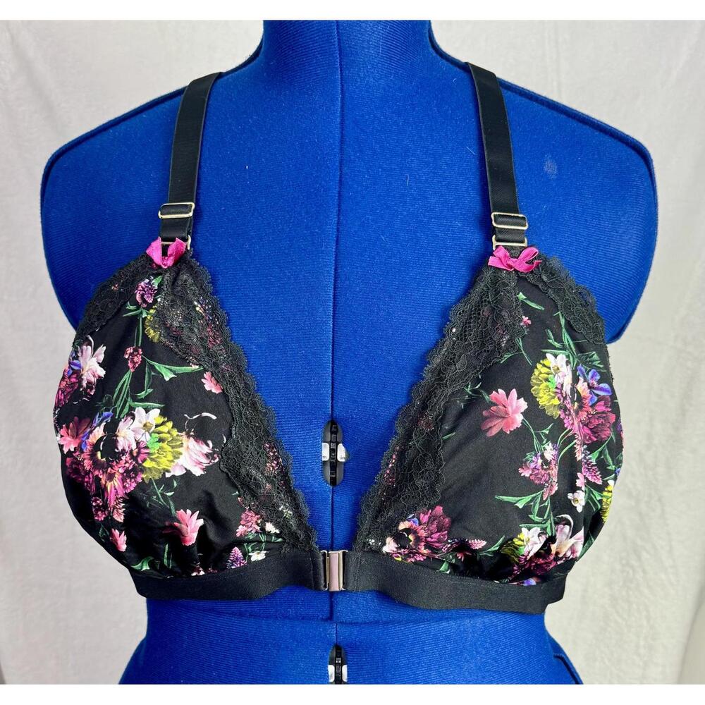 Y2K Floral Lace Bralette Bra Cacique Indie‎ Sleeze Lingeriecore Layering 46C